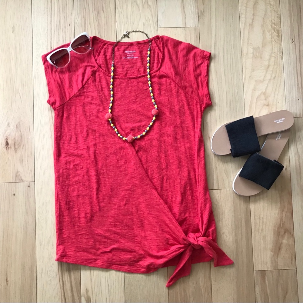 Motherhood Maternity Tie Front Tee
